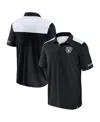 Fanatics Men's Black/white Las Vegas Raiders Color Block Polo Shirt In Black