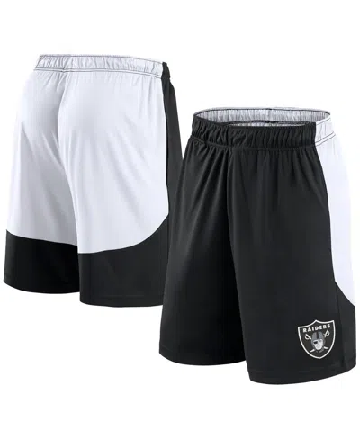 Fanatics Men's Black/white Las Vegas Raiders Go Hard Shorts In Black,white