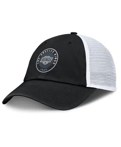 Fanatics Men's Black/white Los Angeles Kings Averie Trucker Adjustable Hat In Black,white