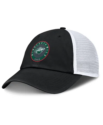 Fanatics Men's Black/white Minnesota Wild Averie Trucker Adjustable Hat