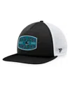 Fanatics Men's Black/white San Jose Sharks Foam Front Patch Trucker Snapback Hat In Black,white