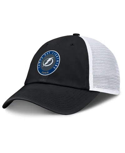 Fanatics Men's Black/white Tampa Bay Lightning Averie Trucker Adjustable Hat In Black,white