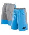 Fanatics Men's Blue Carolina Panthers Big Tall Team Logo Shorts In Blue,silver