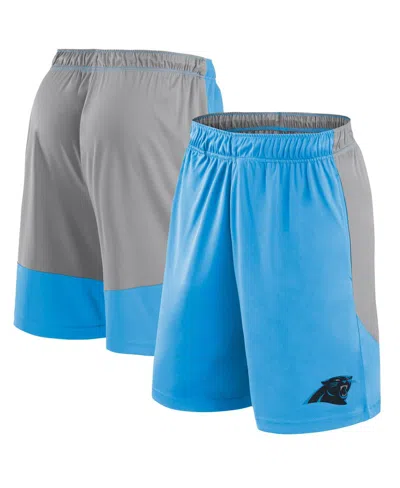 Fanatics Men's Blue Carolina Panthers Big Tall Team Logo Shorts In Blue,silver