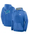Fanatics Men's Blue Detroit Lions Checkdown Pass Full-zip Hoodie In Blue