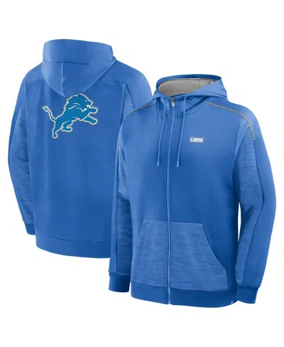 Fanatics Men's Blue Detroit Lions Checkdown Pass Full-zip Hoodie