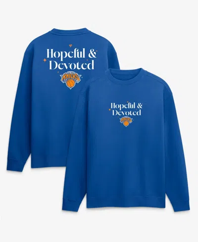 Fanatics Men's Blue New York Knicks Hopeful Devoted Fleece Crew Sweatshirt