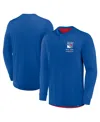 Fanatics Men's Blue New York Rangers Adrenaline Push Long Sleeve Henley Shirt In Blue
