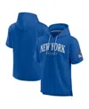 Fanatics Men's Blue New York Rangers Elements Ready Short Sleeve Pullover Hoodie