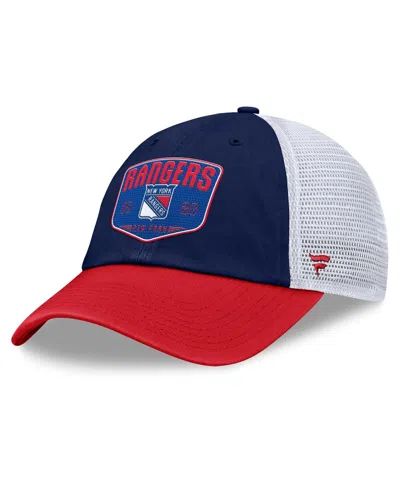 Fanatics Men's Blue New York Rangers Fundamental One-time Trucker Adjustable Hat