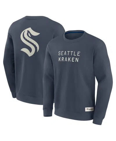 Fanatics Men's Blue Seattle Kraken Elements Future Ground Lettering Pullover Sweatshirt