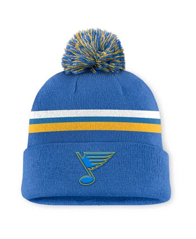 Fanatics Men's Blue St. Louis Blues Authentic Pro Rink Cuffed Pom With Knit Hat
