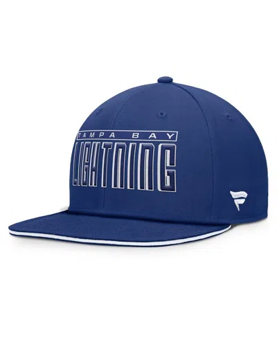 Fanatics Men's Blue Tampa Bay Lightning Fundamental Gino Stack Snapback Hat In Blue,white