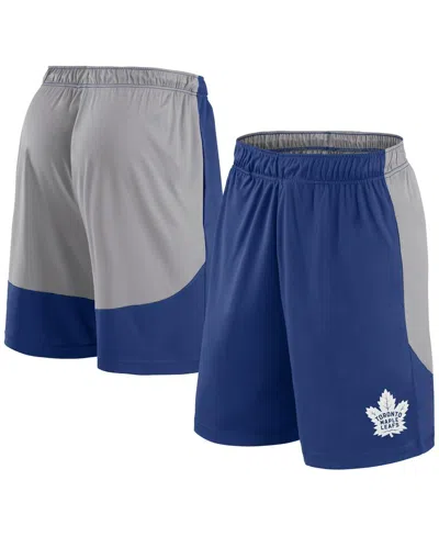 Fanatics Men's Blue Toronto Maple Leafs Go Hard Shorts In Blue,gray