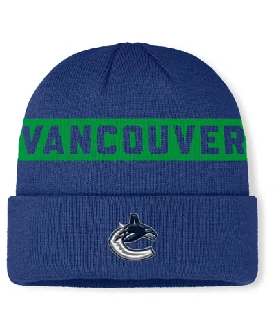 Fanatics Men's Blue Vancouver Canucks Authentic Pro Rink Cuffed Knit Hat