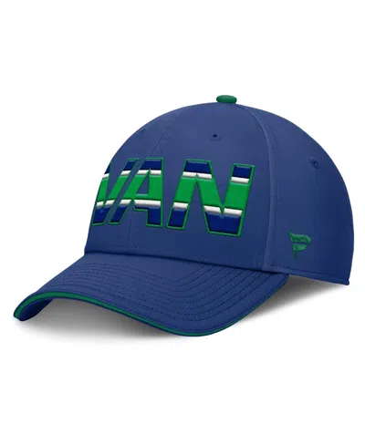 Fanatics Men's Blue/green Vancouver Canucks Authentic Pro Rink Team Code Flex Hat In Blue,green