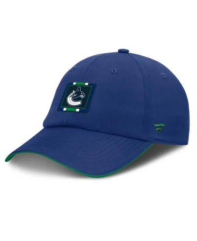 Fanatics Men's Blue/green Vancouver Canucks Authentic Pro Ripstop Adjustable Hat In Blue,green