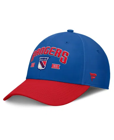Fanatics Men's Blue/red New York Rangers Heritage Captain Flex Hat In Blue,red