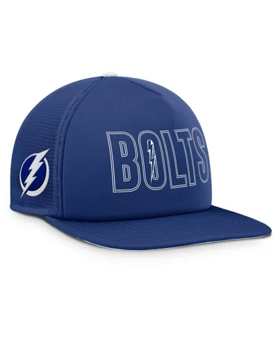 Fanatics Men's Blue/white Tampa Bay Lightning Authentic Pro Hometown Rink Foam Trucker Snapback Hat In Blue,white