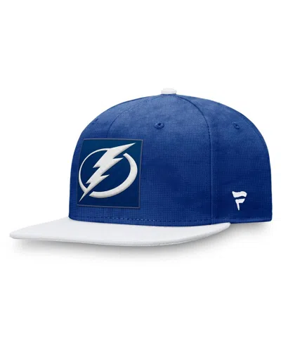 Fanatics Men's Blue/white Tampa Bay Lightning Authentic Pro Rink Snapback Hat In Blue,white