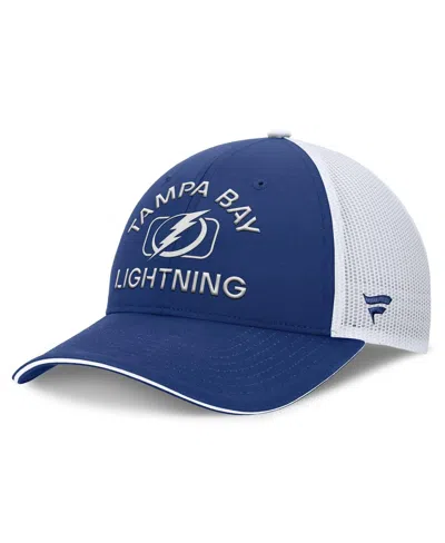Fanatics Men's Blue/white Tampa Bay Lightning Authentic Pro Rink Trucker Hat In Blue,white