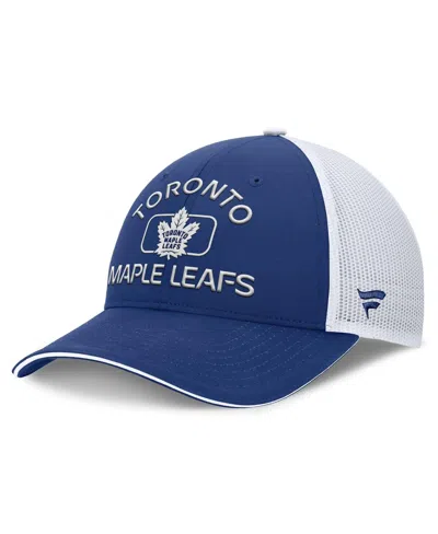 Fanatics Men's Blue/white Toronto Maple Leafs Authentic Pro Rink Trucker Hat In Blue,white