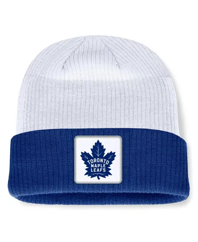 Fanatics Men's Blue/white Toronto Maple Leaf's Heritage Showboat Color-block Cuffed Knit Hat In Blue,white