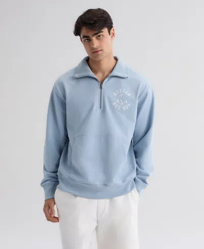 Fanatics Men's Boston Red Sox Iconic Quarter-zip Relaxed-fit Sweatshirt In Blue