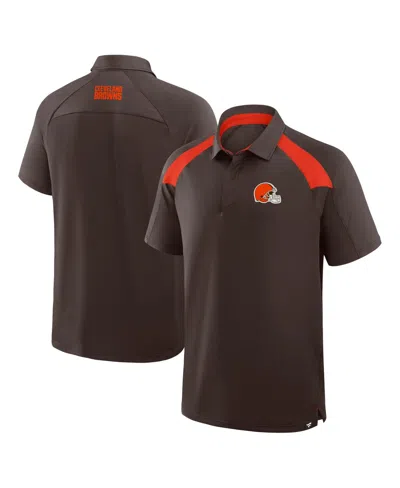 Fanatics Men's Brown Cleveland Browns Back Around Raglan Polo Shirt