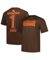 Fanatics Men's Brown Cleveland Browns Big Tall Number One Dad T-shirt In Brown