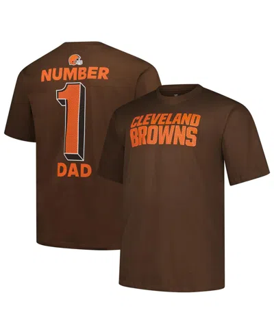 Fanatics Men's Brown Cleveland Browns Big Tall Number One Dad T-shirt