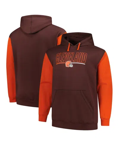 Fanatics Men's Brown Cleveland Browns Big Tall Outline Pullover Hoodie In Multi
