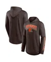 Fanatics Men's Brown Cleveland Browns Front Runner Long Sleeve Hooded T-shirt In Brown