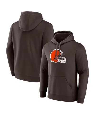 Fanatics Men's Brown Cleveland Browns Primary Logo Fleece Pullover Hoodie