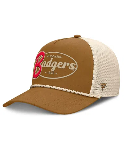 Fanatics Men's Brown Wisconsin Badgers Trucker Adjustable Hat