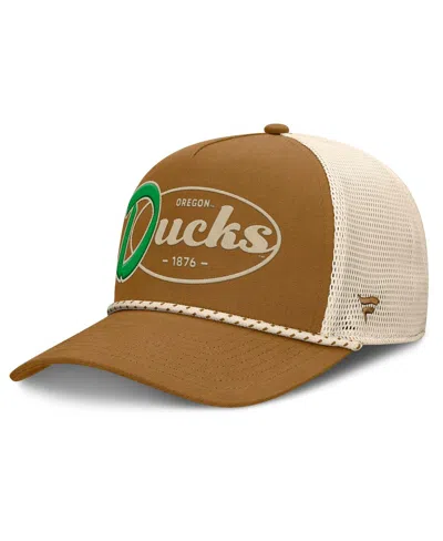 Fanatics Men's Brown/natural Oregon Ducks Trucker Adjustable Hat