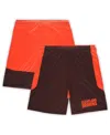 Fanatics Men's Brown/orange Cleveland Browns Big Tall Launch Shorts In Orange
