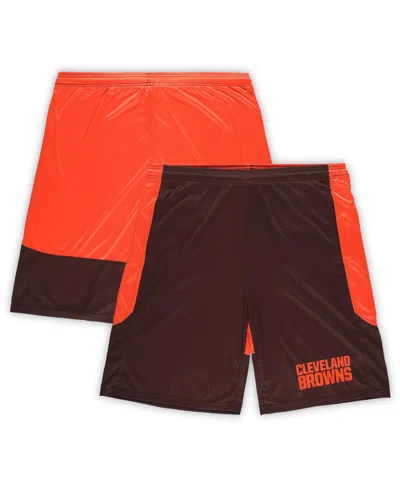 Fanatics Men's Brown/orange Cleveland Browns Big Tall Launch Shorts