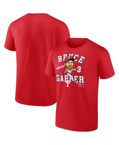 Fanatics Men's Bryce Harper Red Philadelphia Phillies Hometown Caricature T-shirt