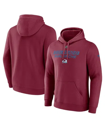 Fanatics Men's Burgundy Colorado Avalanche Authentic Pro Core Primary Fleece Pullover Hoodie