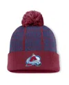 Fanatics Men's Burgundy Colorado Avalanche Fundamental Empty Net Cuffed Knit Hat With Pom In Burgundy