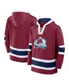 Fanatics Men's Burgundy Colorado Avalanche Inside Line Fleece Pullover Hoodie In Burgundy