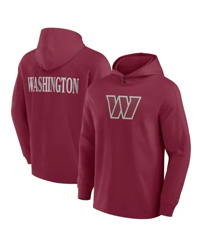 Fanatics Men's Burgundy Washington Commanders Elements Blaze Tri-blend Long Sleeve Hoodie T-shirt