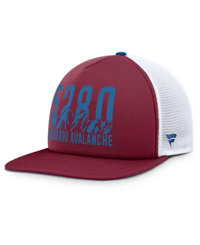 Fanatics Men's Burgundy/blue Colorado Avalanche Authentic Pro Hometown Rink Foam Trucker Snapback Hat In Burgundy,blue