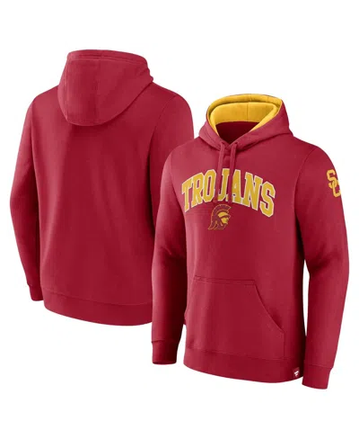 Fanatics Men's Cardinal Usc Trojans Arch Logo Pullover Hoodie In Cardinal,gold