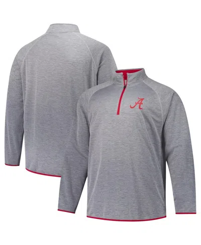 Fanatics Men's Charcoal Alabama Crimson Tide Raglan Big Tall Quarter-zip Top