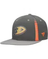 Fanatics Men's Charcoal Anaheim Ducks Authentic Pro Ice Snapback Hat In Gray