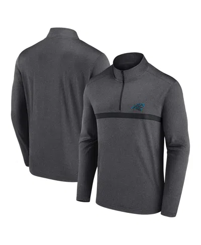 Fanatics Men's Charcoal Carolina Panthers Head-to-head Quarter-zip Pullover Sweatshirt In Gray