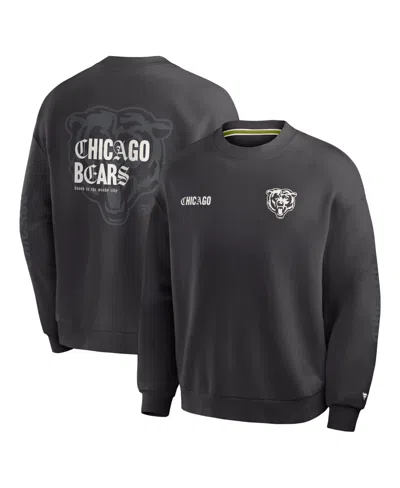 Fanatics Men's Charcoal Chicago Bears Oversized Type Play Multi Sweatshirt In Black