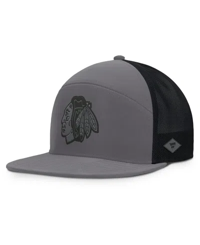 Fanatics Men's Charcoal Chicago Blackhawks Fairweather Adjustable Hat